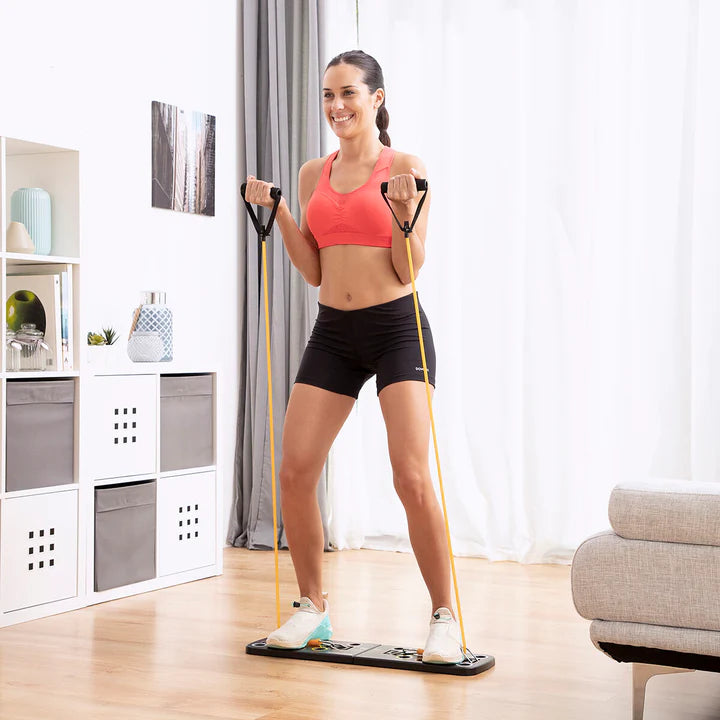 Prancha de flexão com bandas de resistência e guia de exercícios Pulsher InnovaGoods