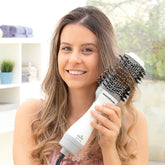 Secador de cabelo iónico e escova volumizadora Volumio InnovaGoods 1000W, branco/cinza